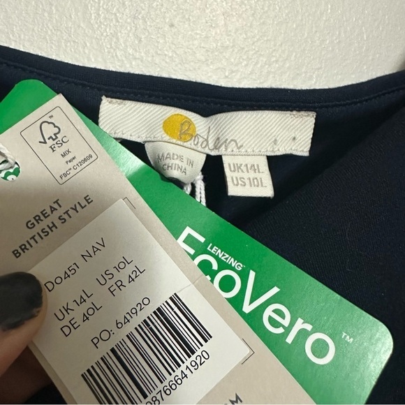 Boden Square Neck Long Sleeve Mini Dress in Navy - Picture 6 of 8